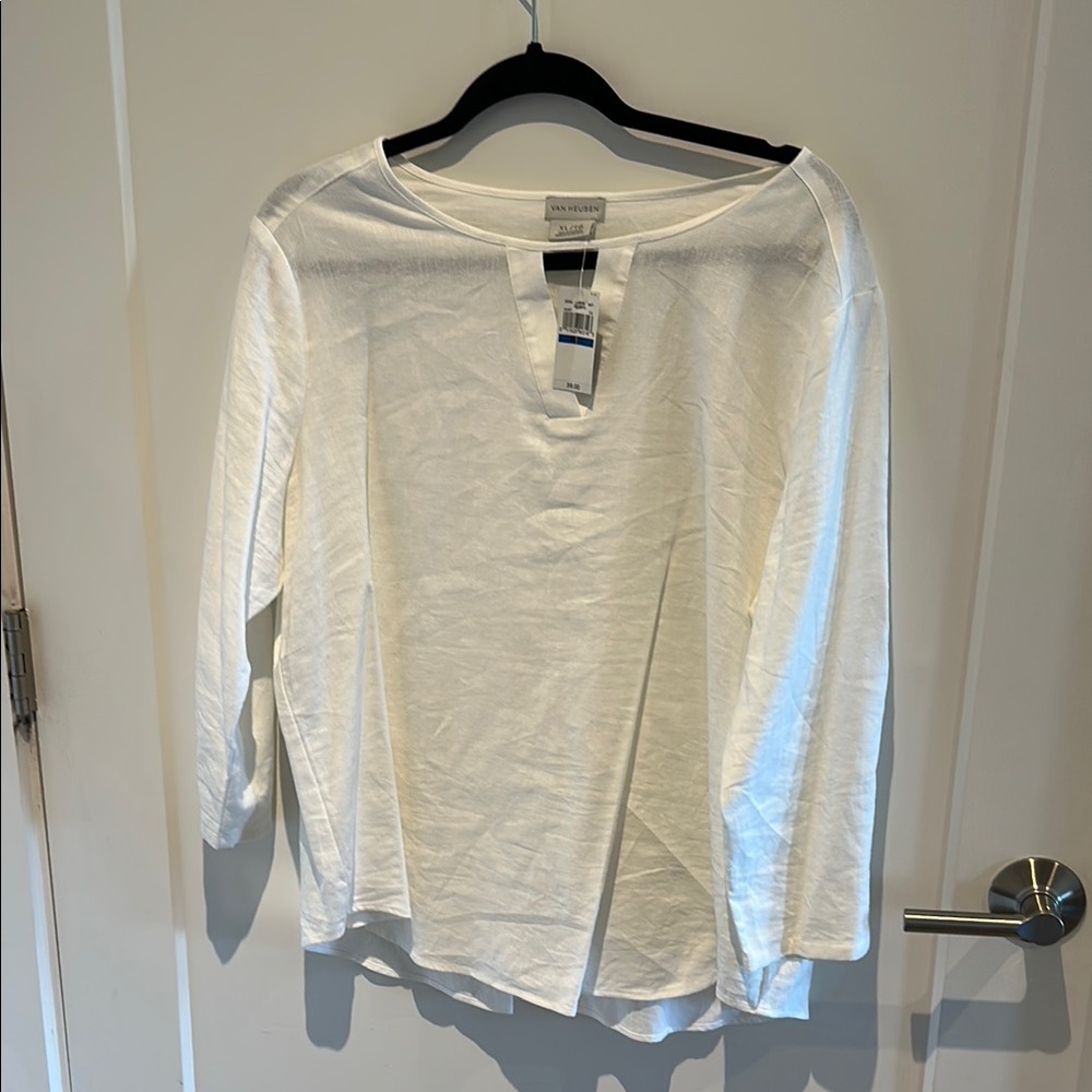 Van Heusen White Long Sleeve Blouse